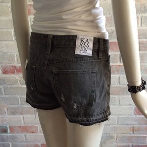Zoe Karssen Black Distressed Denim Shorts NWT